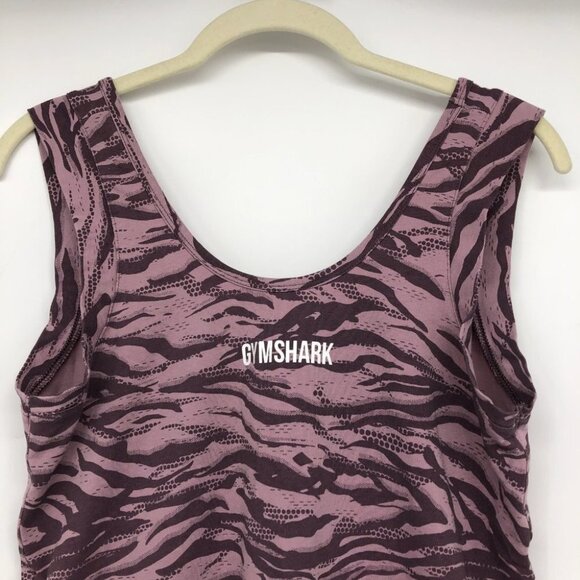 Gymshark Animal Print graphic tank top Scoop neck Purple Zebra print Medium - Picture 5 of 15